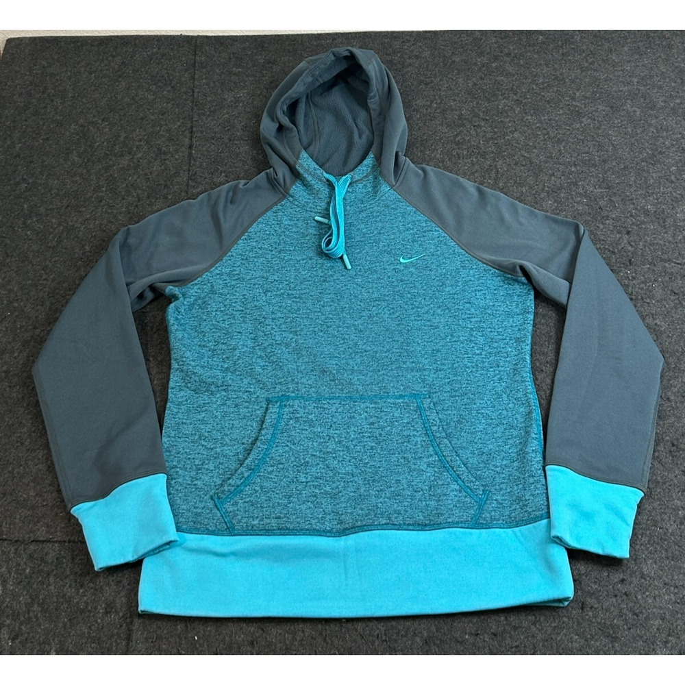 Nike‎ Therma-Fit Fleece Hoodie Sweatshirt Women's Size Medium 548804-479 Blue